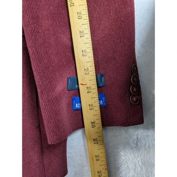 NWT $179 Nautica Mens‎ Corduroy Blazer Burgundy Burgundy Stretch Sport Coat L46